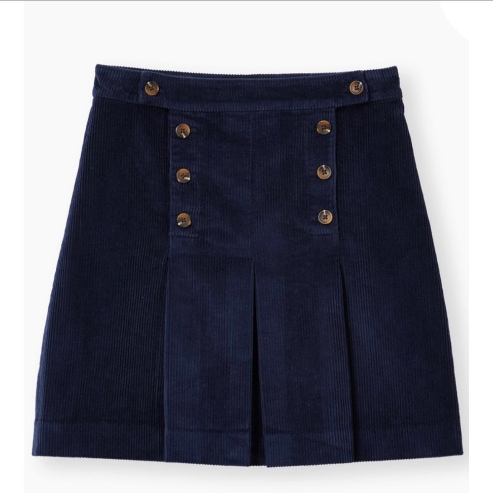 Joules French Navy Haddie Corduroy A-line Skirt NWOT 8